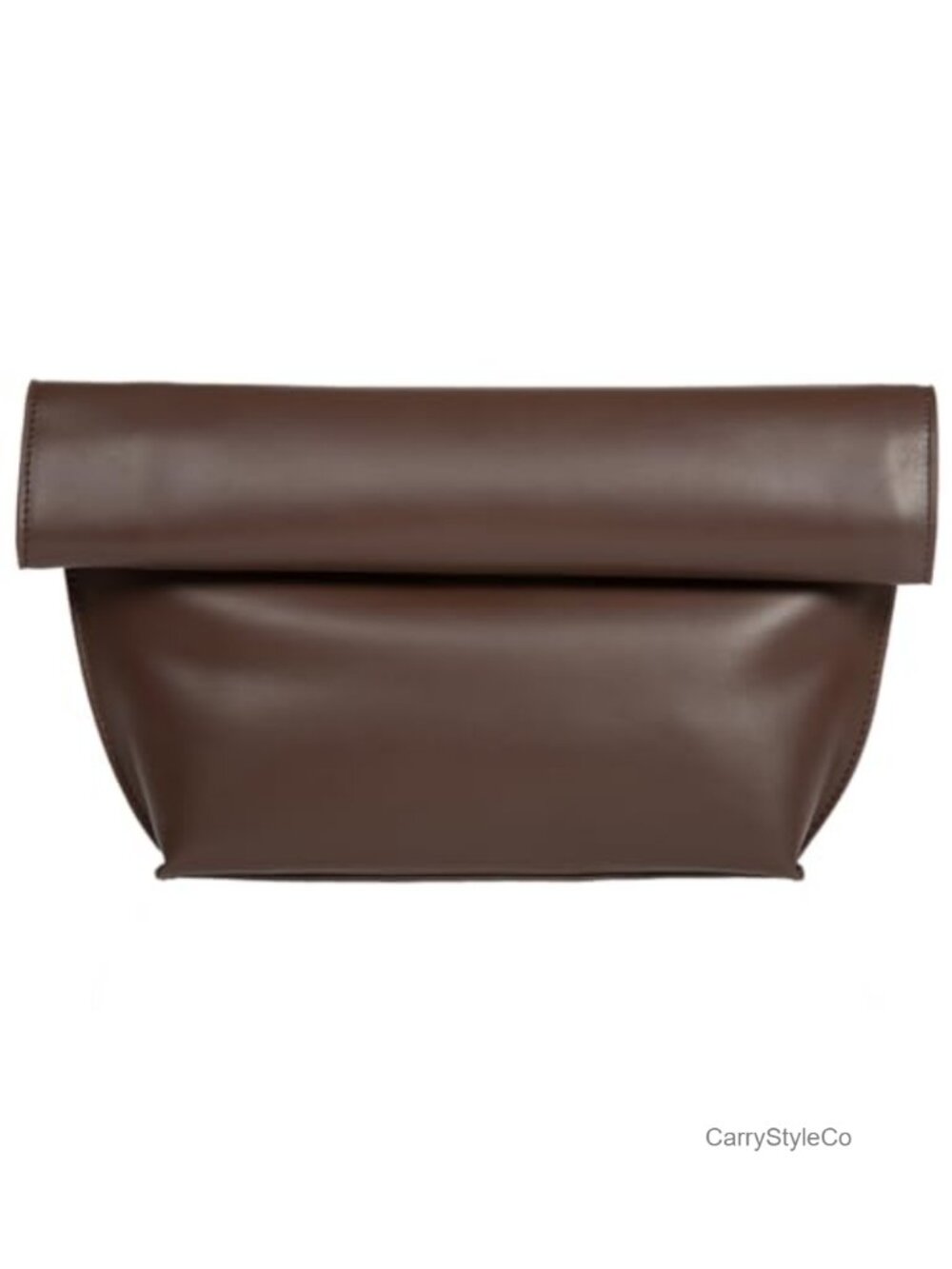 Faux Leather Oversize Foldover Clutch Chain Crossbody